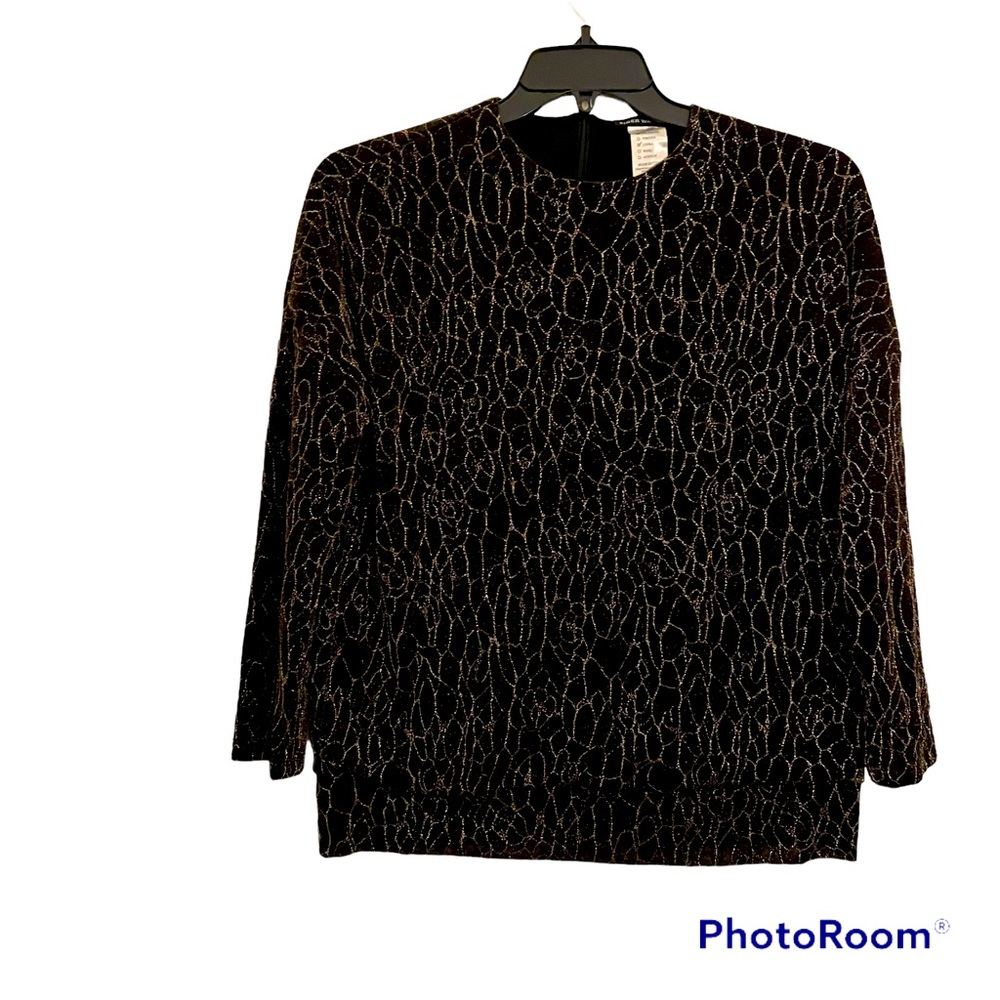 Black and Gold Woman’s Long Sleeve Blouse